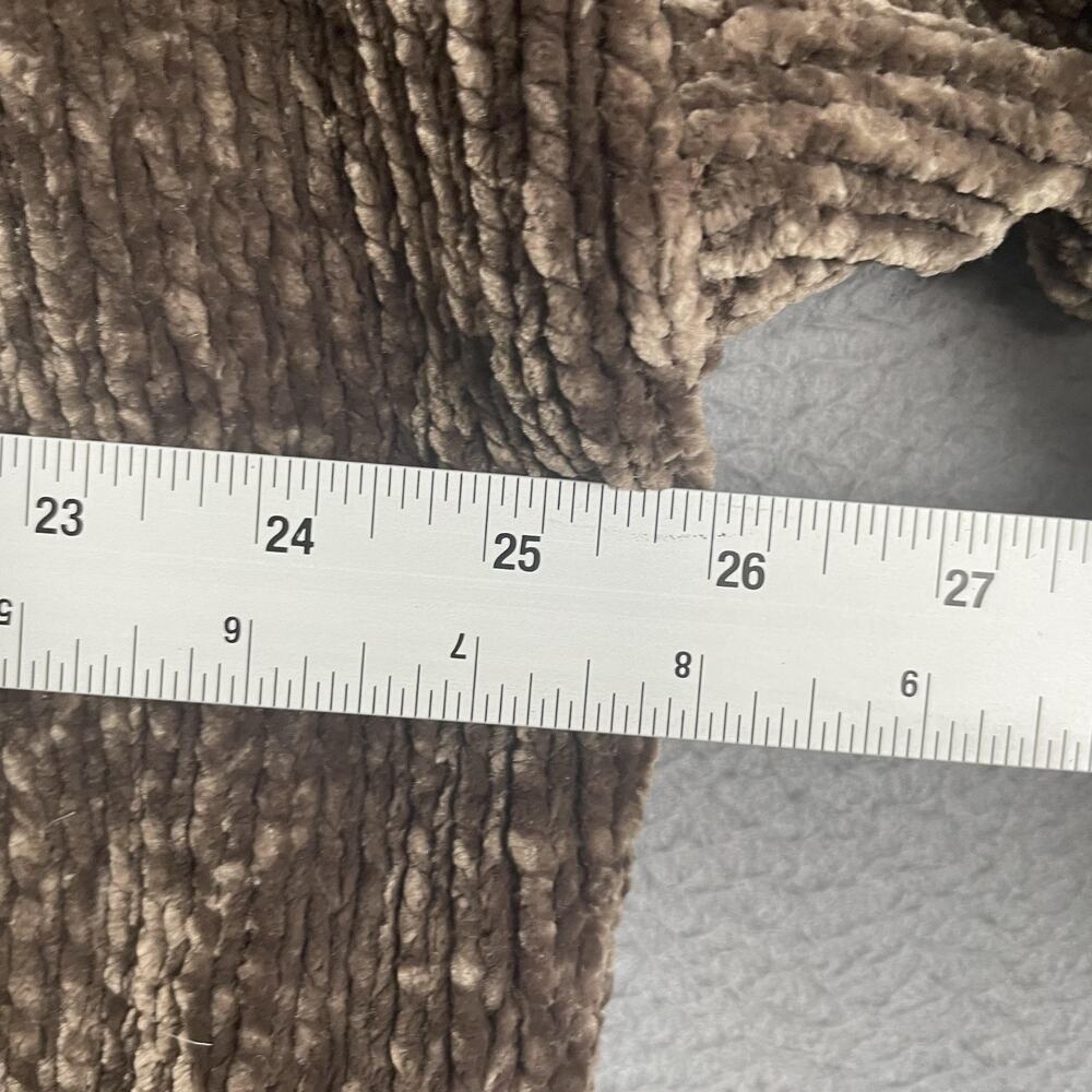 Moth Sweater Womens Small Brown Chenille Open Front Cardigan Cozy Ribbed Pockets - Picture 8 of 9